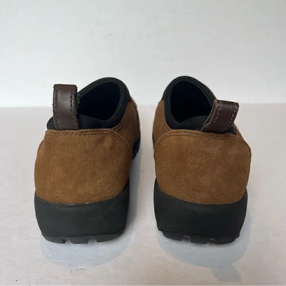 Lands' End Men's Suede Slip On Loafers Brown with black trim Size 9D